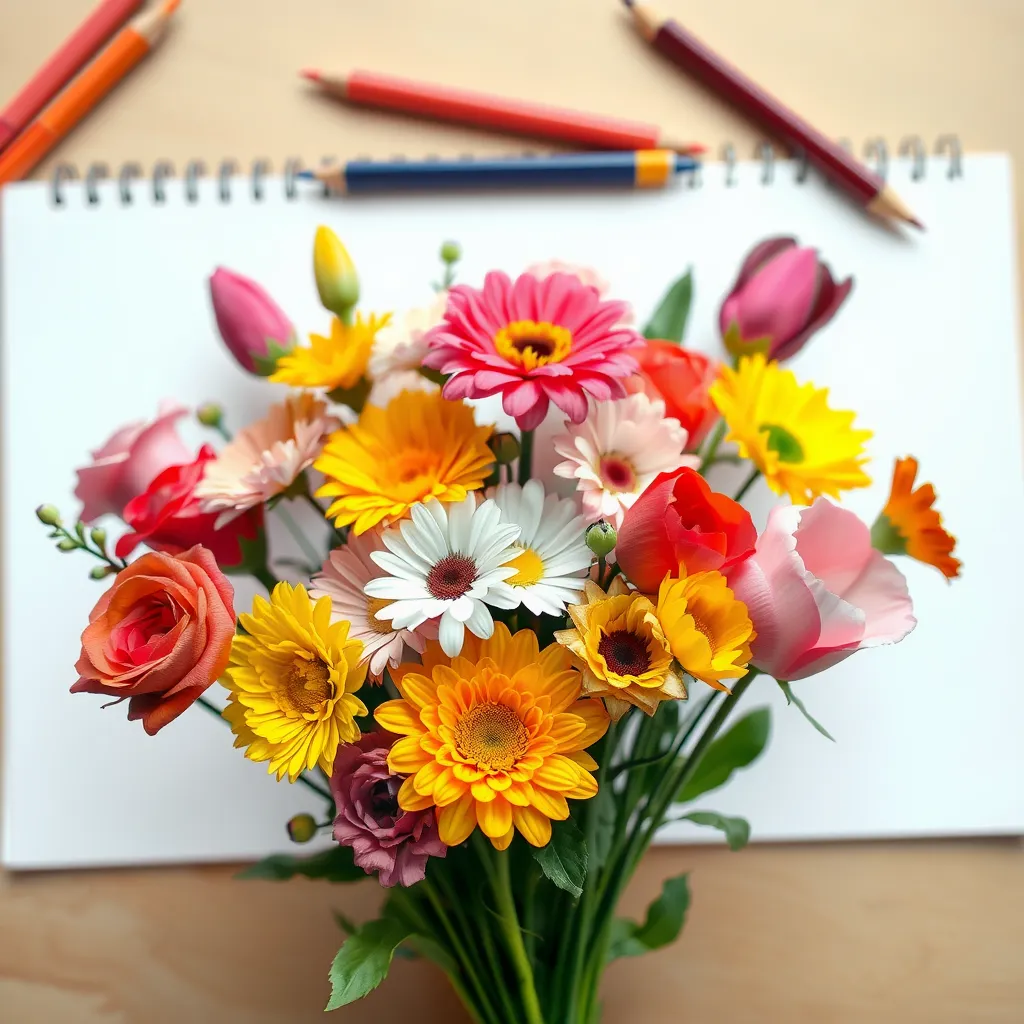 Jak narysować bukiet kwiatów – poradnik rysunkowy